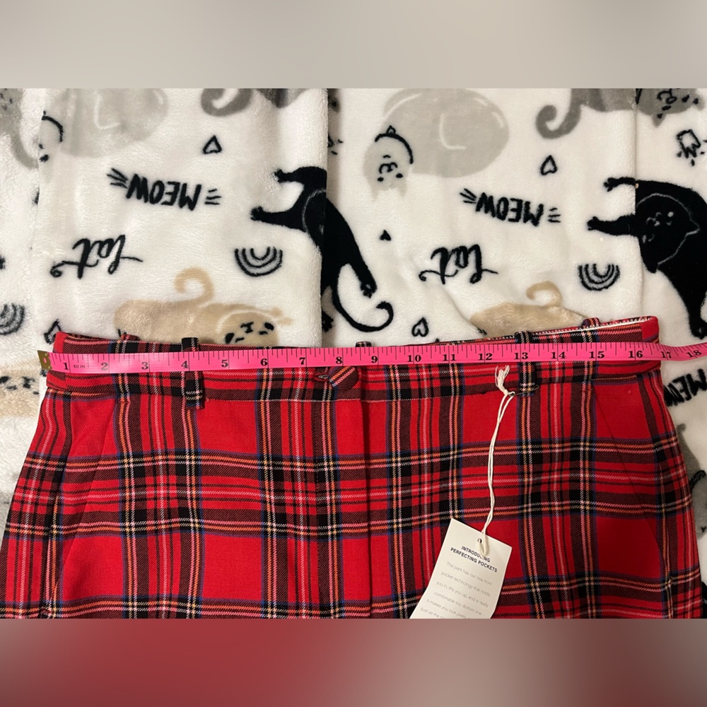 NWT J. Crew Stewart Plaid Tartan Red High-rise Cameron Pants Size 12 - Picture 5 of 5